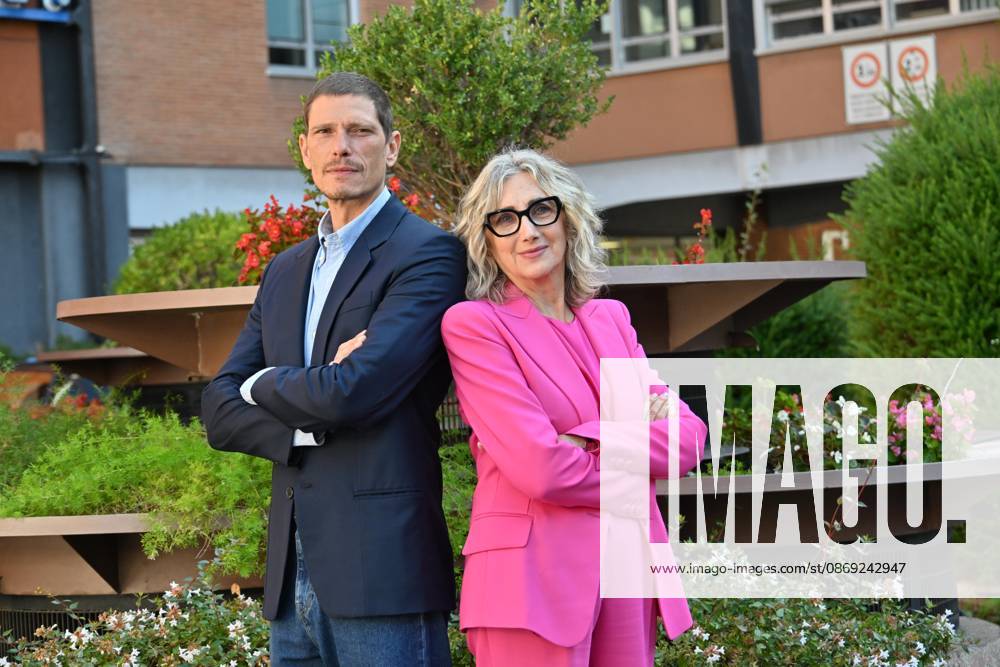 IPA89593298 - Rome: Rai Studios on Via Teulada. Photocall for the TV series Libera: The Case of Elena Palma. Pictured: Matteo Martari, Lunetta Savino