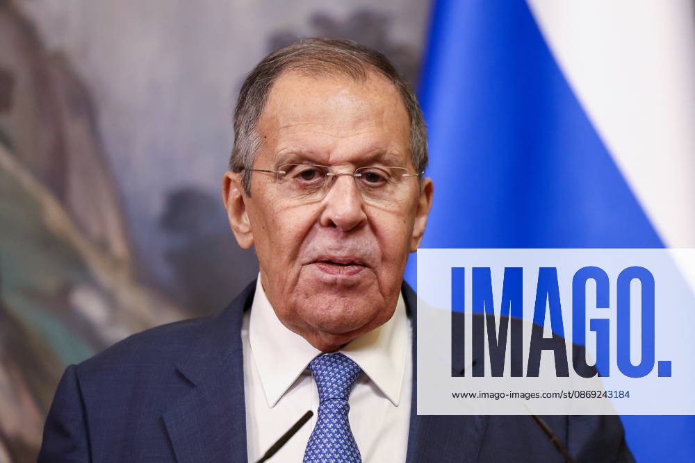 RUSSIA, MOSCOW - OCTOBER 12, 2026: Sergei Lavrov, Russia s Foreign Minister, gives a press conference following a meeting with Youssef Rajji, Lebanon s Minister of Foreign Affairs and Emigrants, at the Reception House of the Foreign Ministry. Artyom Geodakyan TASS 99175923