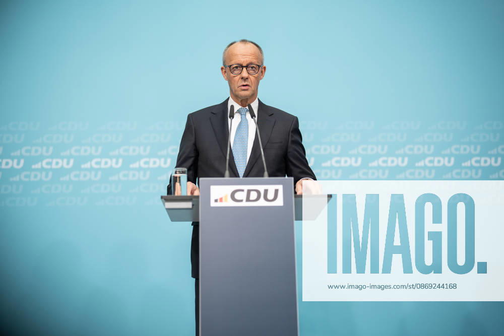 Bundeskanzler Friedrich Merz bei der Abschlusspressekonferenz;Präsidiumsklausurtagung der CDU Deutschlands in Berlin, Oktober 2026, Berlin Berlin Deutschland Konrad-Adenauer-Haus