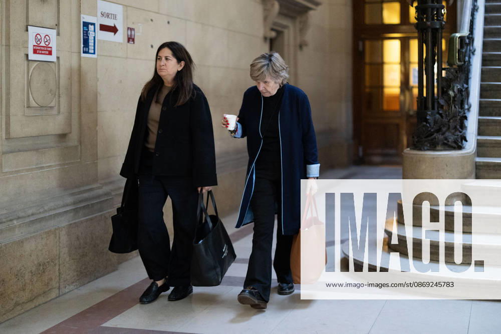 Trial of Mimi Marchand for alleged extortion of Karine Le Marchand - Paris French journalist Michele Marchand also known as Mimi Marchand and her lawyer Caroline Toby arrive at the Paris courthouse for the appeal hearing in her case involving the alleged extortion of French television presenter Karine Le Marchand, in Paris, on October 12, 2026. Photo by Raphael Lafargue ABACAPRESS.COM Paris France