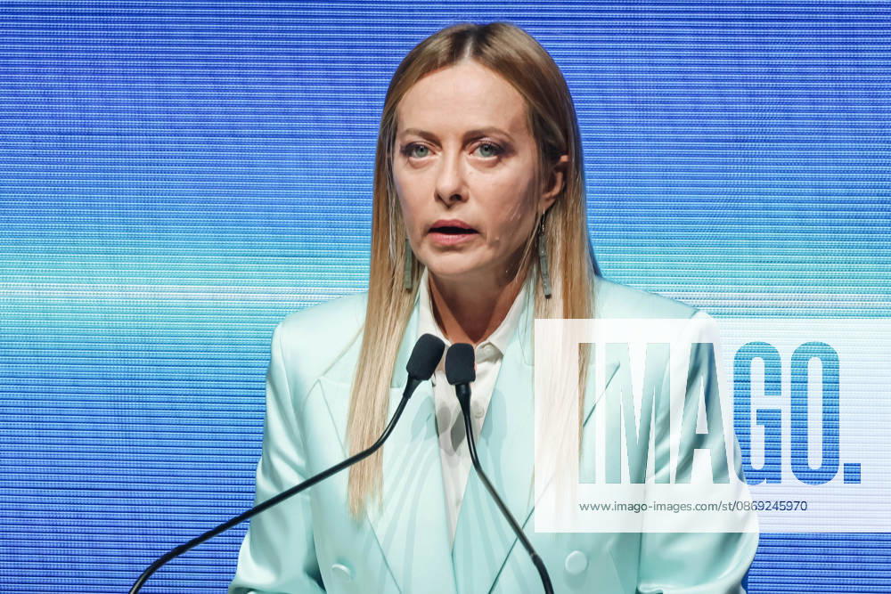 IPA89596377 - Milan: Assolombardas 2026 General Assembly at the Teatro Dal Verme. Pictured: Giorgia Meloni (Prime Minister of the Italian Republic)