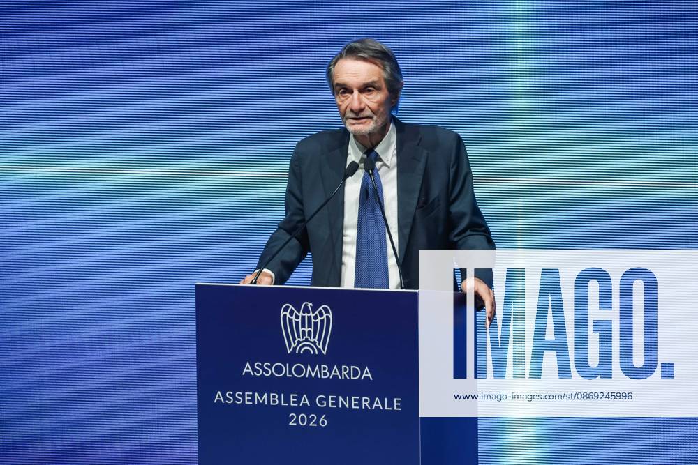 IPA89596414 - Milan: Assolombarda s 2026 General Assembly at the Teatro Dal Verme. Pictured: Attilio Fontana (President of the Lombardy Region)