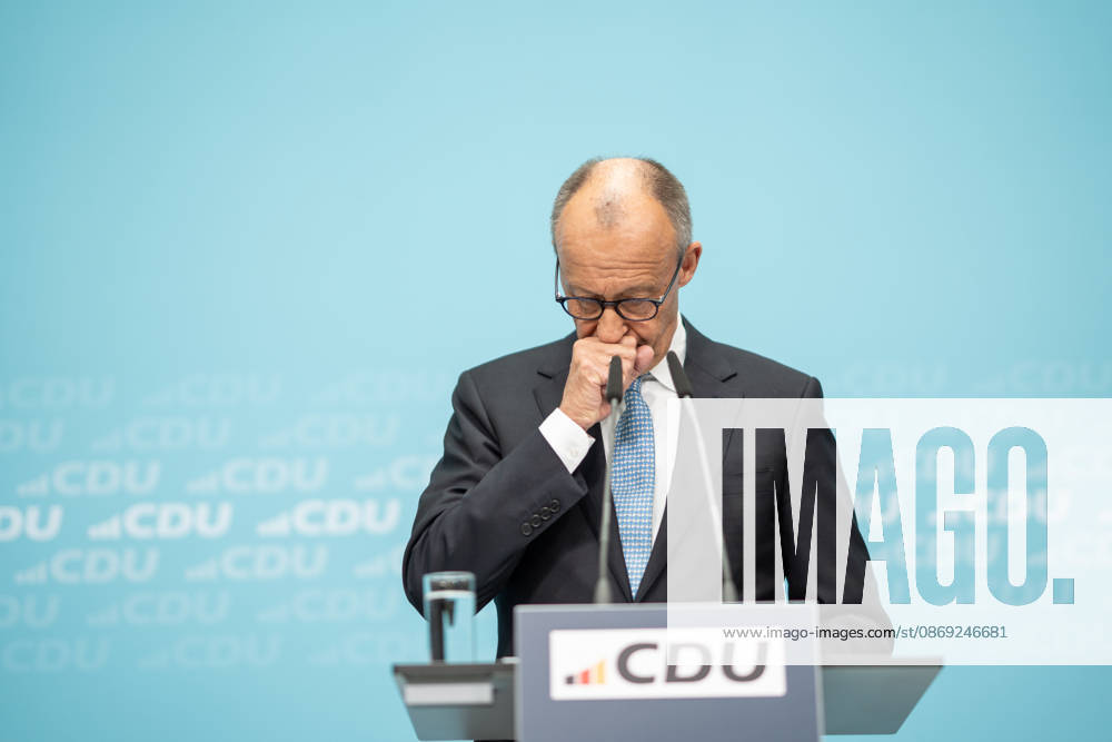 Bundeskanzler Friedrich Merz bei der Abschlusspressekonferenz;Präsidiumsklausurtagung der CDU Deutschlands in Berlin, Oktober 2026, Berlin Berlin Deutschland Konrad-Adenauer-Haus