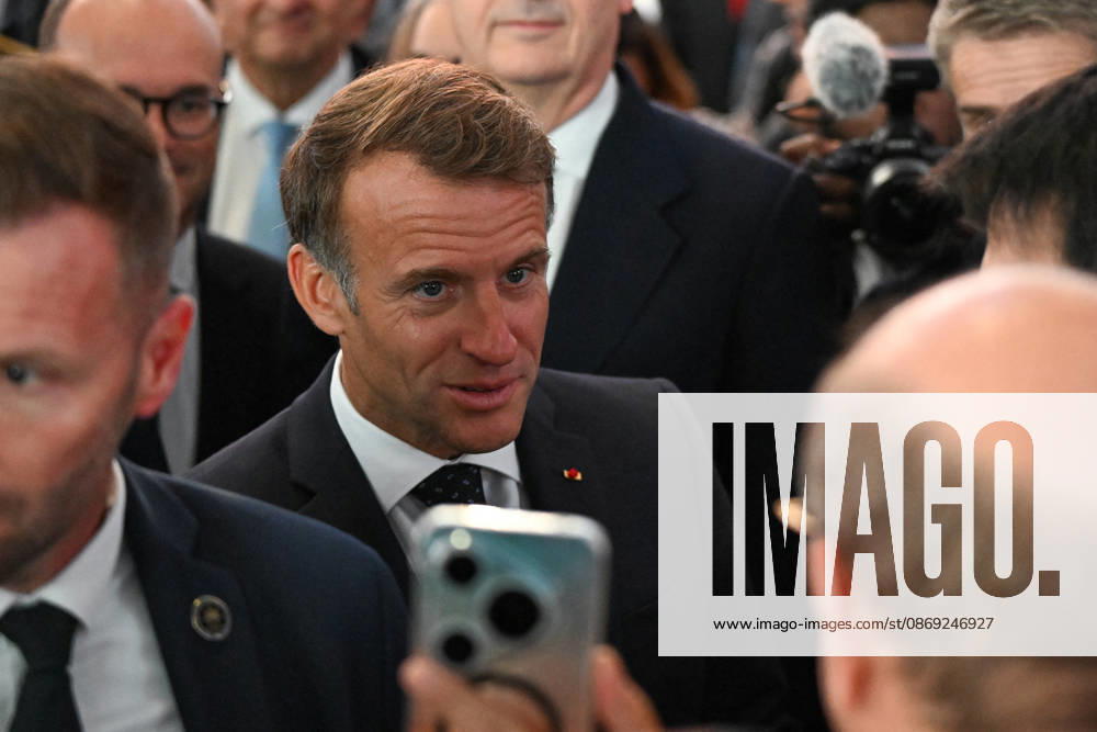 French President Emmanuel Macron, accompanied by Luc Chatel and Roland Lescure, Minister of the Economy, Finance, and Industrial, Energy, and Digital Sovereignty, attends the 2026 Paris Motor Show at Paris Expo · Porte de Versailles in Paris, France, on October 12, 2026. Lionel Urman Bestimage French President Emmanuel Macron at the international Paris Motor Show at the Porte de Versailles in Paris, France, on October 12, 2026. Paris, France