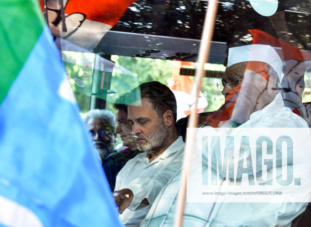 INDIA Bloc leaders protest over the SIR row New Delhi, Oct 12 (ANI): AICC President Mallikarjun Kharge with Lok Sabha LoP Rahul Gandhi inside a bus during the INDIA bloc-led protest march to the Supreme Court over the Special Intensive Revision (SIR) row, in New Delhi on Monday. NEW DELHI Delhi India