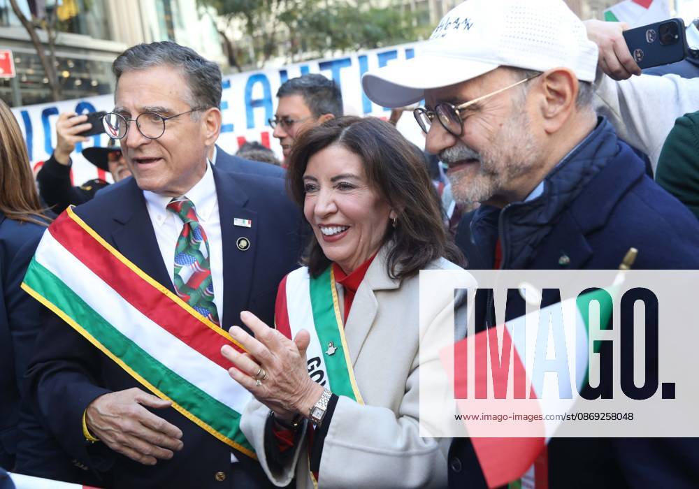 Governor of New York KATHY HOCHUL seen during the 2026 Columbus Day Parade celebrating Italian-American heritage on 5th Avenue. New York USA - ZUMAk03_ 20261012_zaf_k03_025