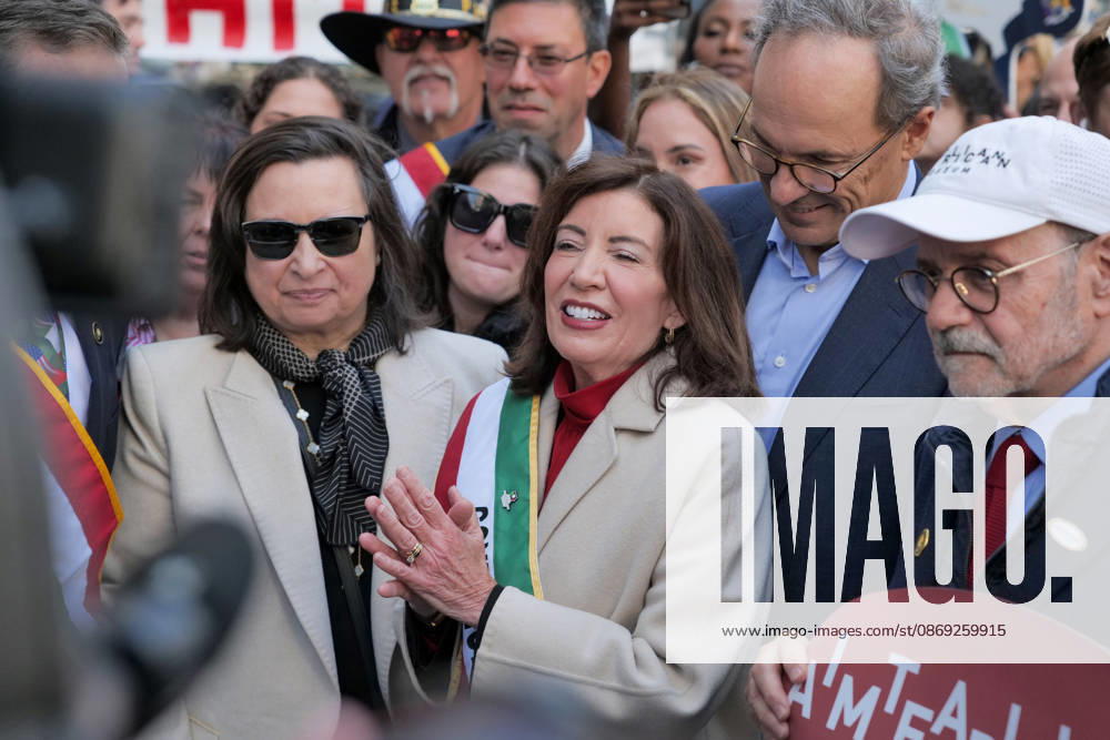 NY Governor Kathy Hochul at the 82nd annual Columbus Day Parade as it.made its way up Fifth Avenue bringing the excitement and spirit of Italian.American heritage to NYC. Floats, marching bands, italian music.and thousands of spectators celebrated the history, culture and.contributions of Italian Americans. New York USA - ZUMAh156 20261012_znp_h156_022