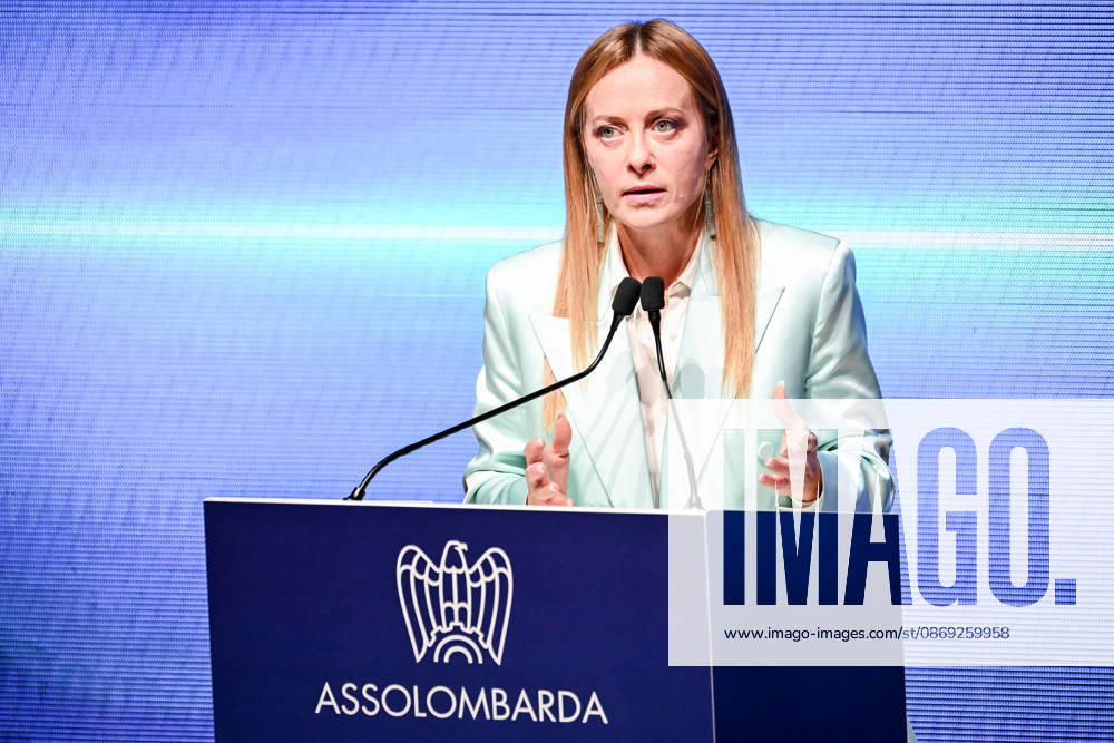 Prime Minister Giorgia Meloni speaks at the Assolombarda 2026 General Assembly, Milan, 12 10 2026 Milan Italy - ZUMAa289 20261012_zia_a289_175