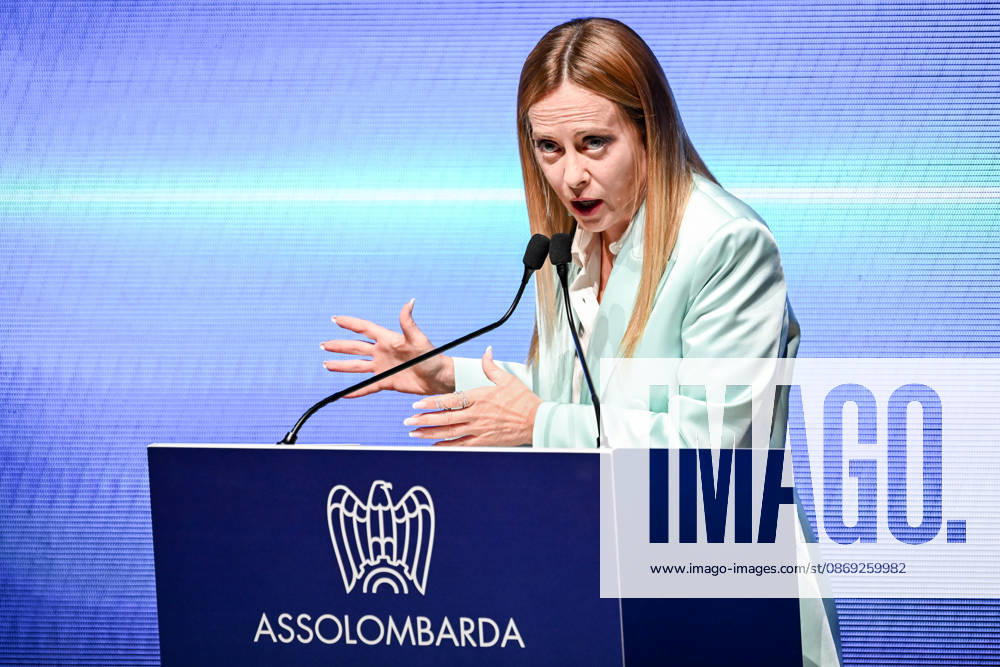 Prime Minister Giorgia Meloni speaks at the Assolombarda 2026 General Assembly, Milan, 12 10 2026 Milan Italy - ZUMAa289 20261012_zia_a289_177