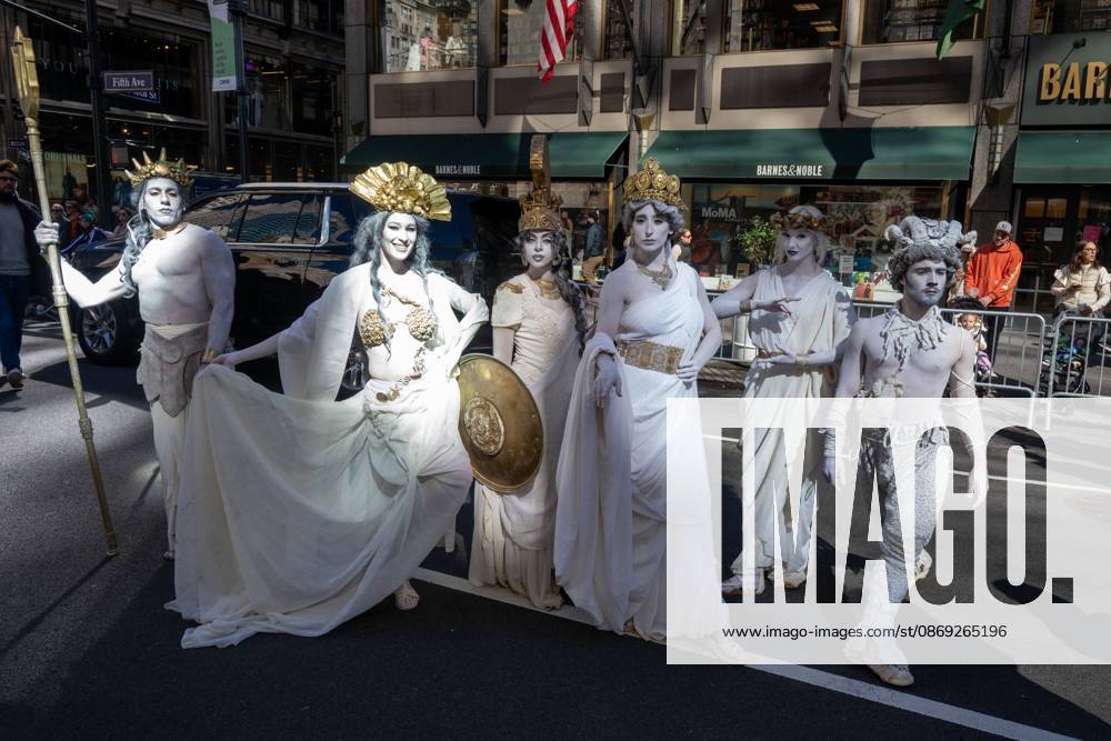 Actors from Il Risveglio degli Dei participate in.The annual Columbus Day Parade on Fifth Avenue on October 12, 2026 in New York City. New York United States - ZUMAs197 20261012_aaa_s197_666