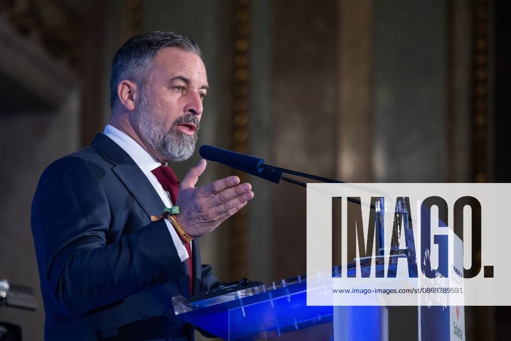 Informative breakfast: Jordan Bardella and Santiago Abascal in Madrid, Spain - 13 Oct 2026 Santiago Abascal, President of VOX and of the Patriots, attends an informative breakfast organized by Nueva Economía Fórum in Madrid. Madrid Spain
