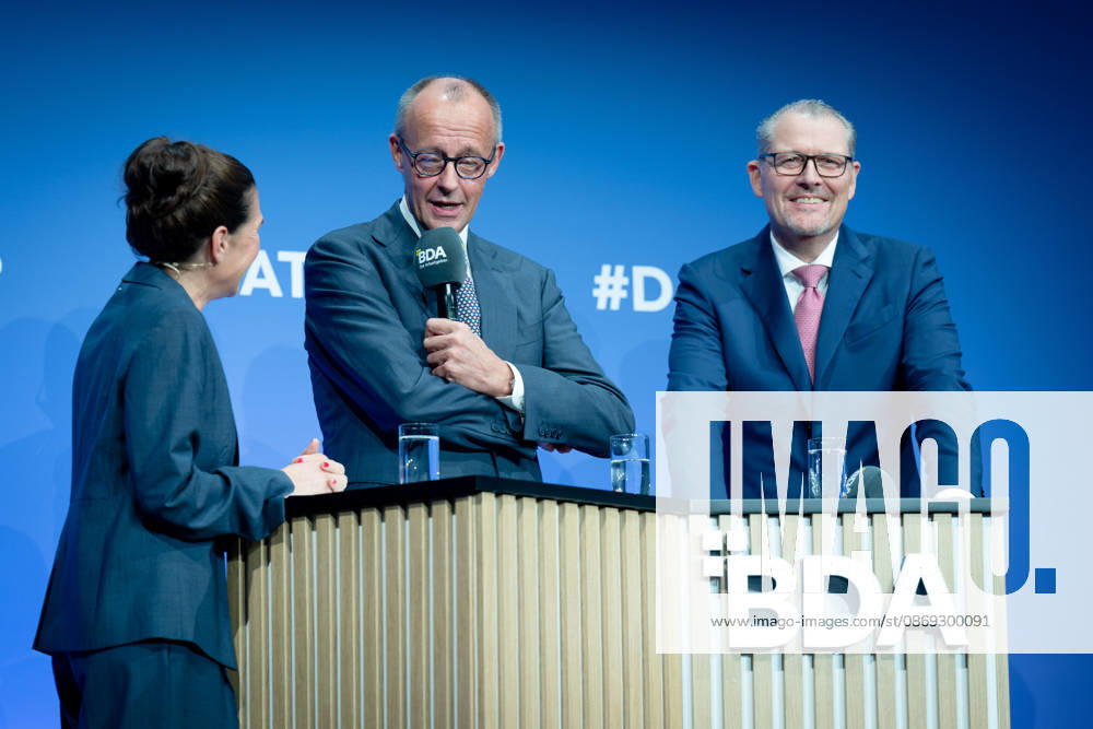 Deutschen Arbeitgebertag, bcc, Berlin Congress Center Deutschen Arbeitgebertag, bcc, Berlin Congress Center, Rainer Dulger, Arbeitgeberpräsident Friedrich Merz, Bundeskanzler Dagmar Rosenfeld Berlin Berlin GER