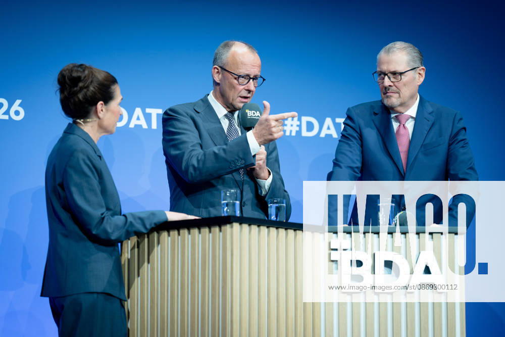 Deutschen Arbeitgebertag, bcc, Berlin Congress Center Deutschen Arbeitgebertag, bcc, Berlin Congress Center, Rainer Dulger, Arbeitgeberpräsident Friedrich Merz, Bundeskanzler Dagmar Rosenfeld Berlin Berlin GER