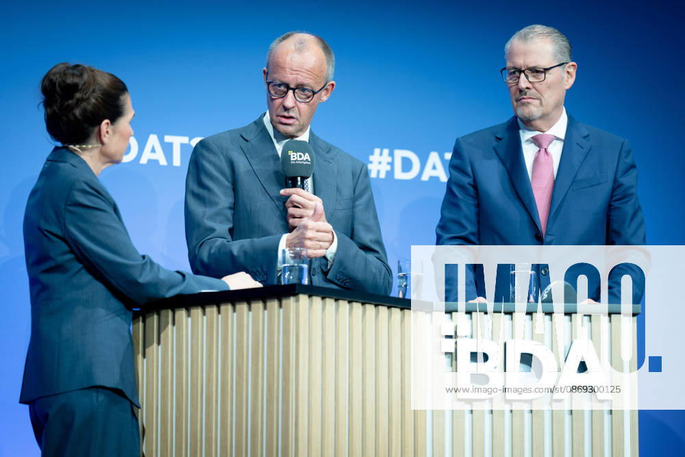 Deutschen Arbeitgebertag, bcc, Berlin Congress Center Deutschen Arbeitgebertag, bcc, Berlin Congress Center, Rainer Dulger, Arbeitgeberpräsident Friedrich Merz, Bundeskanzler Dagmar Rosenfeld Berlin Berlin GER