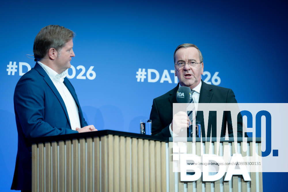 Deutschen Arbeitgebertag, bcc, Berlin Congress Center Deutschen Arbeitgebertag, bcc, Berlin Congress Center, Michael Bröcker, Boris Pistorius, Bundesverteidigungsminister Berlin Berlin GER