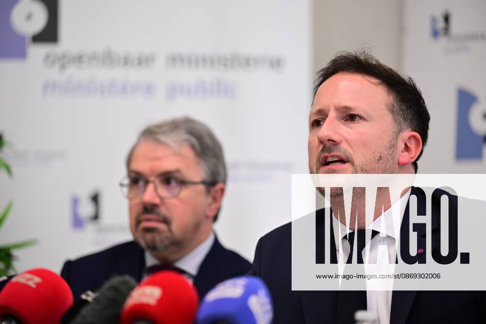 Brussels King s Prosecutor Julien Moinil pictured during a press conference of the Brussels Public Prosecutor regarding two incidents, on Tuesday 13 October 2026, in Brussels. A police officer with the Anti-Assault Brigade died last night in Jette during a response to a call and one person died in a shooting in Ixelles. DIRKxWAEM 189657612