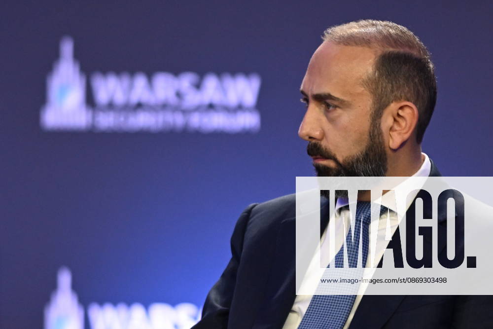 Warsaw Security Forum 2026 WARSAW, POLAND - OCTOBER 13: Armenian Minister of Foreign Affairs Ararat Mirzoyan attends the second day panel discussion titled Half-Baked or Step-by-Step? Rethinking EU Enlargement at the Warsaw Security Forum 2026 (WSF 2026) in Warsaw, Poland on October 13, 2026. During his speech, Mirzoyan highlighted Armenia’s ongoing democratic reforms and shifting strategic posture toward closer partnership with the European Union and Western democratic institutions. Artur Widak Anadolu Warsaw Poland. Editorial use only. Please get in touch for any other usage.