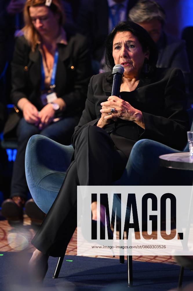 Warsaw Security Forum 2026 WARSAW, POLAND - OCTOBER 13: The Fifth President of Georgia Salome Zourabichvili attends the second day panel discussion titled Half-Baked or Step-by-Step? Rethinking EU Enlargement at the Warsaw Security Forum 2026 (WSF 2026) in Warsaw, Poland on October 13, 2026. During his speech, Mirzoyan highlighted Armenia’s ongoing democratic reforms and shifting strategic posture toward closer partnership with the European Union and Western democratic institutions. Artur Widak Anadolu Warsaw Poland. Editorial use only. Please get in touch for any other usage.