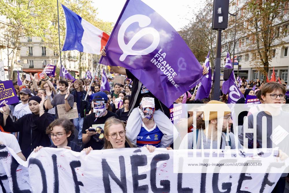 Demonstrators rally at Place d Italie in Paris amid nationwide protests across France against government policies PARIS, FRANCE - OCTOBER 13: Protesters wave union flags and hold banners during a mass demonstration at Place d Italie in Paris, France, on October 13, 2026. Trade unions, civil society organizations, and citizens took to the streets in cities across France to voice strong opposition to the government s economic reforms, proposed austerity measures, and labor policies. Ibrahim Ezzat Anadolu Ile-de-France France. Editorial use only. Please get in touch for any other usage.
