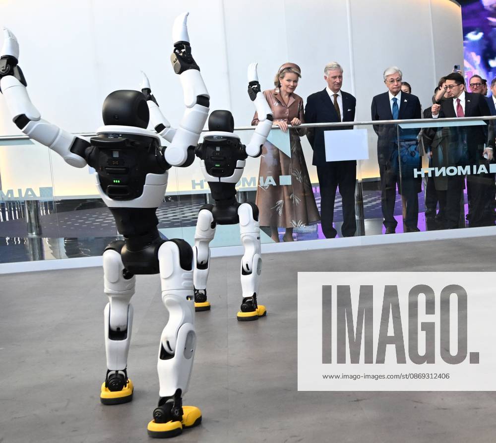 State Visit of King Philippe and Queen Mathilde to Kazakhstan (Day 3) ASTANA, KAZAKHSTAN - OCTOBER 13 : State Visit of King Philippe and Queen Mathilde to Kazakhstan (Day 3) - Visit of Alem.AI (International center for artificial intelligence & Interactive visit with robots in the presence of Kassym-Jomart Tokaïev (President of Kazakhstan) on October 13, 2026 in Astana, Kazakhstan, 13 10 2026 Astana Kazakhstan