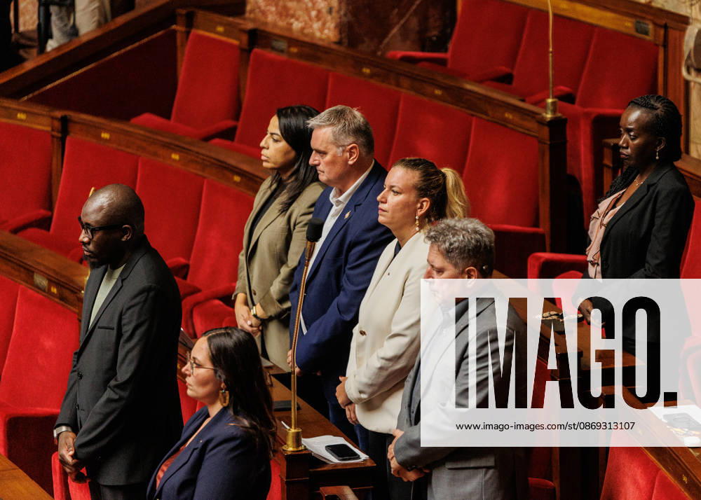 A minute of silence was observed in the National Assembly for Dominique Bernard. Dominique Bernard was a 57-year-old professor of French literature, assassinated on October 13, 2023. - ZUMAs287 20261013_zip_s287_021