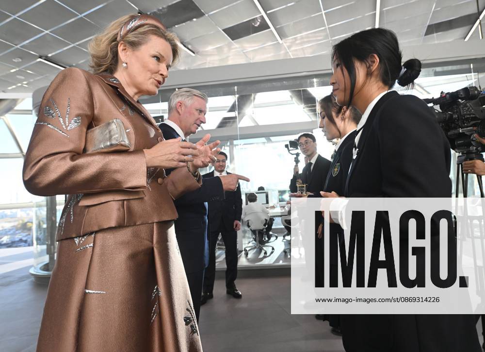 State Visit of King Philippe and Queen Mathilde to Kazakhstan (Day 3) ASTANA, KAZAKHSTAN - OCTOBER 13 : State Visit of King Philippe and Queen Mathilde to Kazakhstan (Day 3) - Visit of Alem.AI (International center for artificial intelligence). Presentation of the telescope of UGent to the CEO of Alem A.I. in the presence of Petra De Sutter and Kassym-Jomart Tokaïev (President of Kazakhstan) on October 13, 2026 in Astana, Kazakhstan, 13 10 2026 Astana Kazakhstan