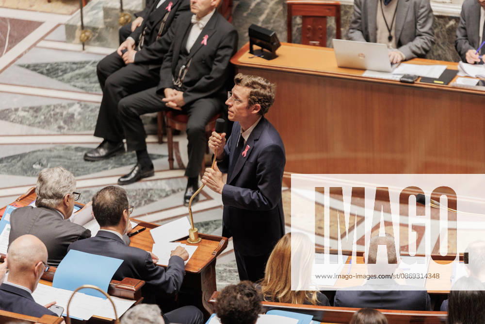 douard Geffray, the Minister of National Education during a question and answer session with the government at the National Assembly in Paris, on October 13, 2026. - ZUMAs287 20261013_zip_s287_031