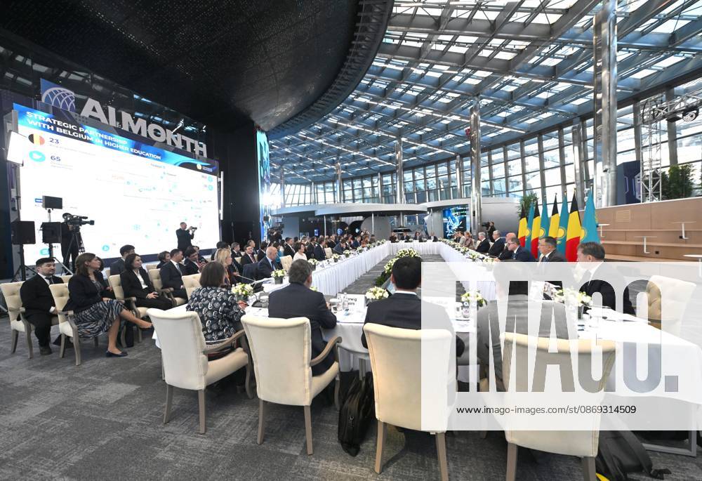 State Visit of King Philippe and Queen Mathilde to Kazakhstan (Day 3) ASTANA, KAZAKHSTAN - OCTOBER 13 : State Visit of King Philippe and Queen Mathilde to Kazakhstan (Day 3) - Visit of Alem.AI (International center for artificial intelligence). Private meeting with KZ & BE rector s and Kassym-Jomart Tokaïev (President of Kazakhstan) on October 13, 2026 in Astana, Kazakhstan, 13 10 2026 Astana Kazakhstan