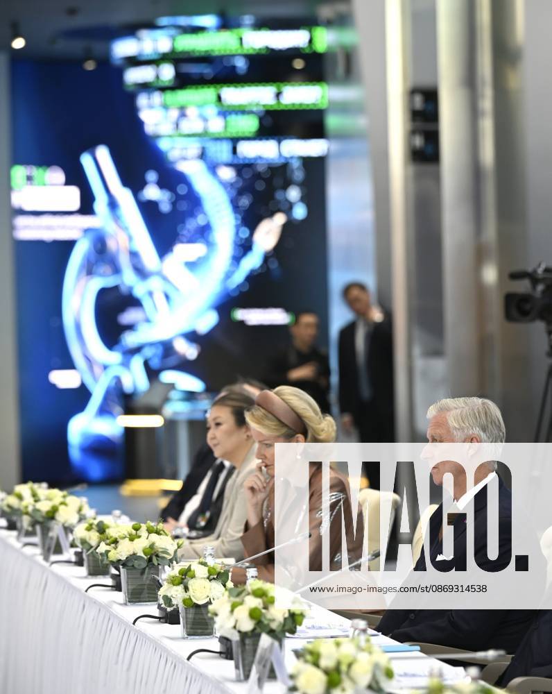 State Visit of King Philippe and Queen Mathilde to Kazakhstan (Day 3) ASTANA, KAZAKHSTAN - OCTOBER 13 : State Visit of King Philippe and Queen Mathilde to Kazakhstan (Day 3) - Visit of Alem.AI (International center for artificial intelligence). Private meeting with KZ & BE rector s and Kassym-Jomart Tokaïev (President of Kazakhstan) on October 13, 2026 in Astana, Kazakhstan, 13 10 2026 Astana Kazakhstan