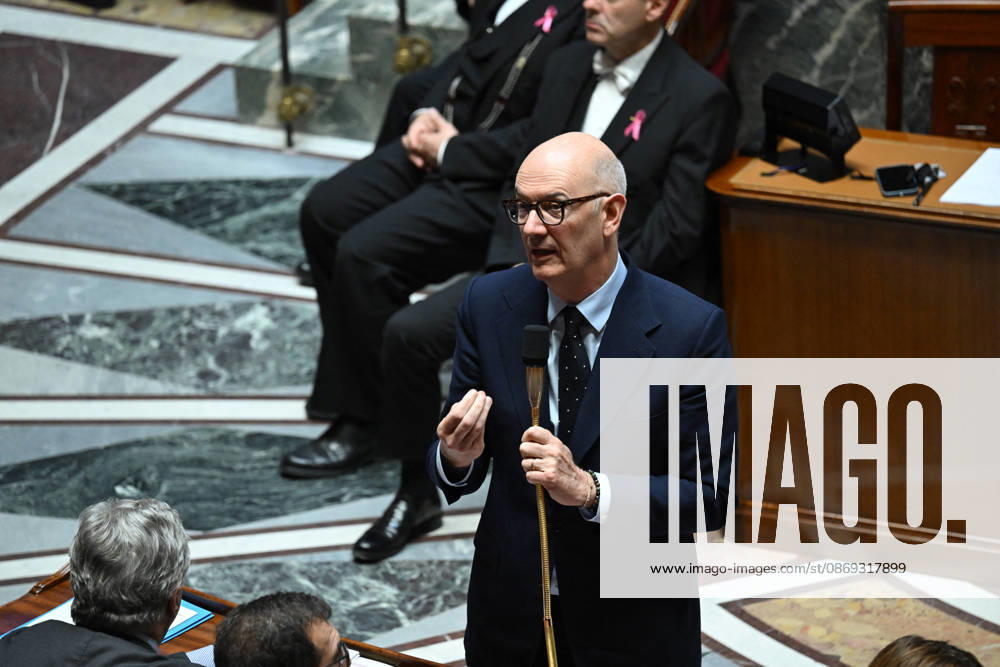 Session Of Questions To The Governement At The National Assembly - Paris French Minister of the Economy, Finance and Industrial, Energy and Digital Sovereignty Roland Lescure during a session of questions to the government at the National Assembly, French Parliament in Paris, France on octobre 13, 2026. Photo by Tomas Stevens ABACAPRESS.COM Paris France