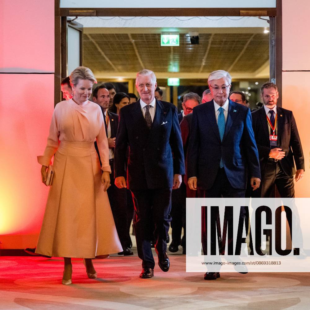 Queen Mathilde of Belgium; King Philippe - Filip of Belgium and Kazakhstan s President Kassym-Jomart Tokayev pictured during a evening Reception organised by the ambassador the official state visit of the Belgian King and Queen to Kazakhstan, on Tuesday 13 October 2026. The first State Visit of Belgium s royal couple in central Asia from 11 to 14 October 2026, aims to highlight bilateral cooperation in the economic, academic, and cultural fields. JASPERxJACOBS 189682239