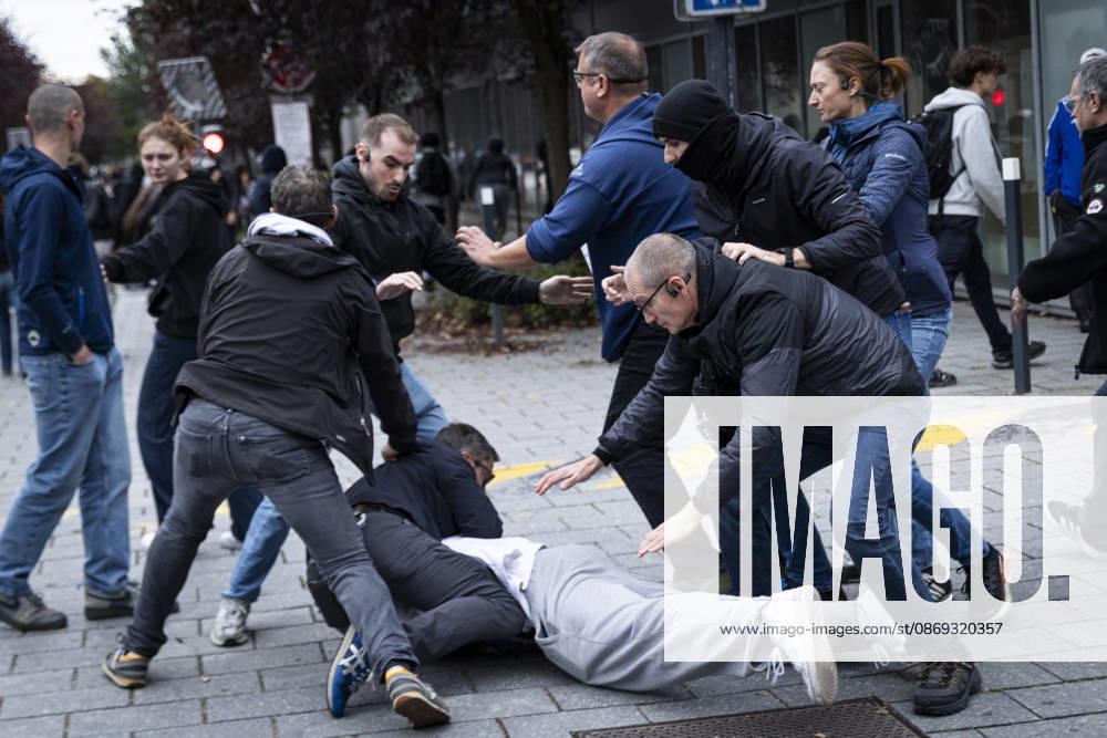 Thousands join fresh student protests across France as education disruptions spread STRASBOURG, FRANCE - OCTOBER 13: A young student is restrained by police officers during a demonstration in Strasbourg, France, on October 13, 2026. Sathiri Kelpa Anadolu Strasbourg France. Editorial use only. Please get in touch for any other usage.
