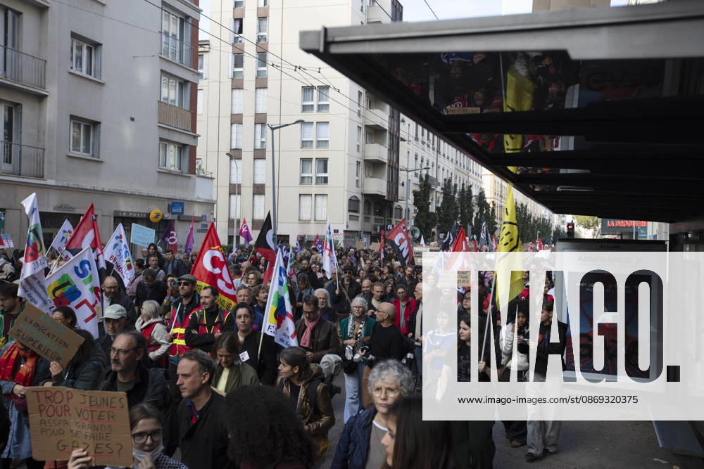 Student protest continues in Lyon LYON, FRANCE - OCTOBER 13: Students march during a demonstration over education funding in Lyon, France on October 13, 2026. Thousands of students and educational staff marched across the city as part of a nationwide day of strikes and school blockades demanding increased resources and structural reforms in national education. Laurent Vlad Anadolu Lyon France. Editorial use only. Please get in touch for any other usage.