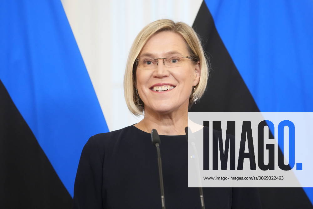 Estonian President ULLE MADISE attends press conference during her visit to Latvia Riga Latvia - ZUMAk193 20261013_zip_k193_008