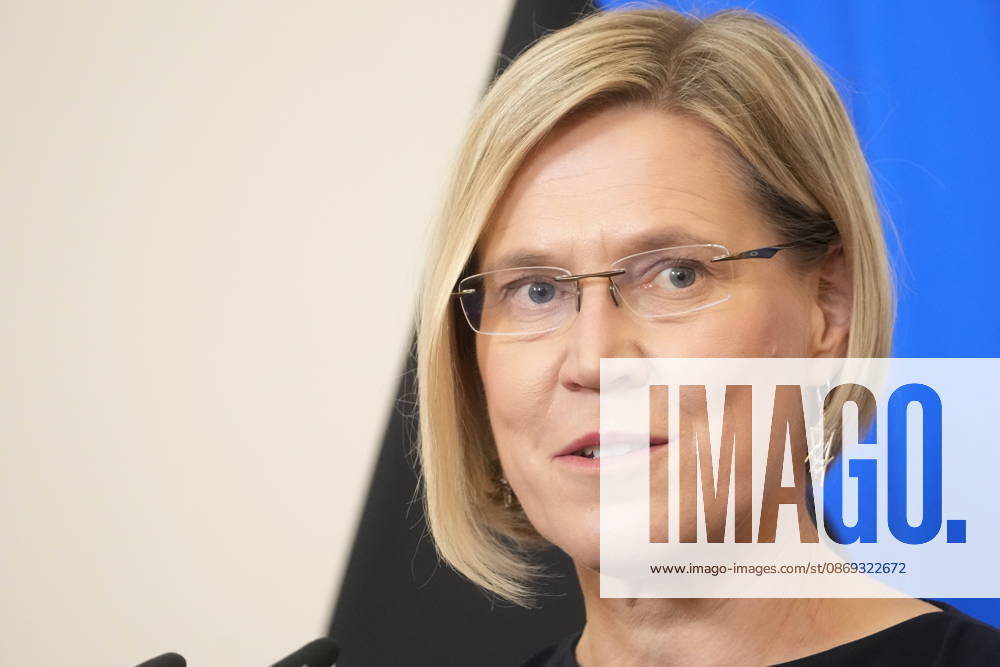 Estonian President ULLE MADISE attends press conference during her visit to Latvia Riga Latvia - ZUMAk193 20261013_zip_k193_013