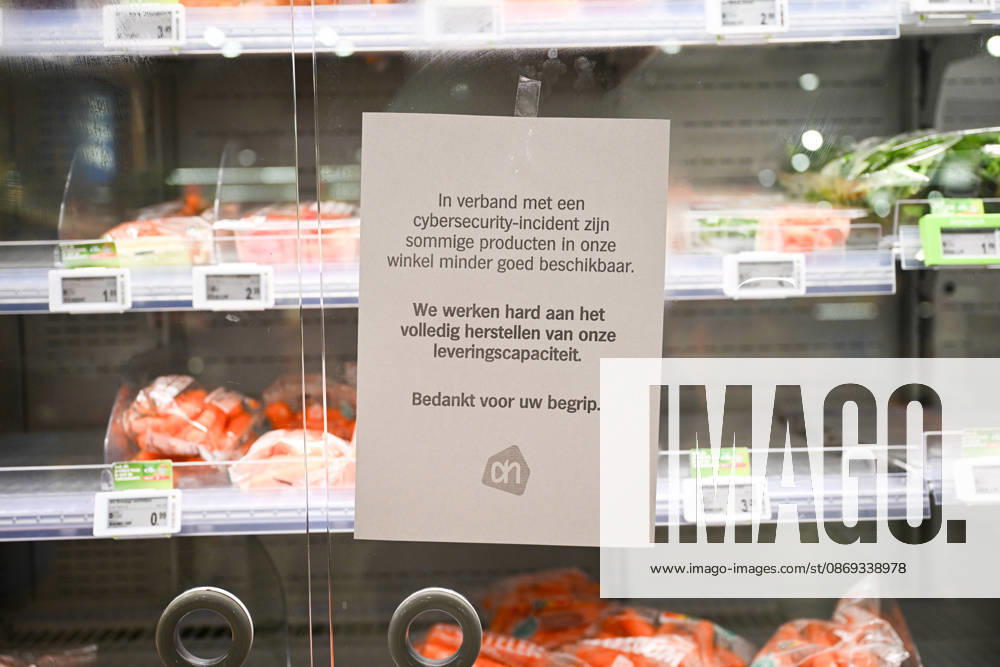 Suspected cyberattack disrupts supermarket operations across Europe ROTTERDAM, NETHERLANDS - OCTOBER 13: A major cybersecurity incident affecting supermarket chain Albert Heijn in Rotterdam, Netherlands on October 13, 2026, and other businesses disrupts operations in the Netherlands, France and other European countries. The ongoing investigation has raised concerns about a possible cyberattack, while the company warns customers of potential phishing attempts. Authorities and cybersecurity experts continue to assess the incident Mouneb Taim Anadolu Rotterdam Netherlands. Editorial use only. Please get in touch for any other usage.