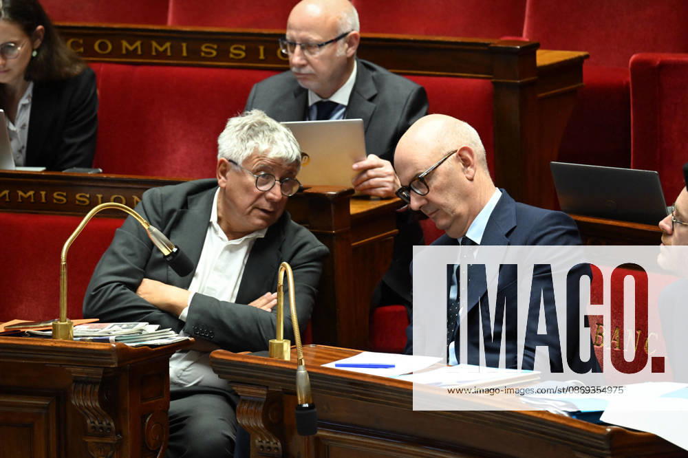 2027 Finance Bill Part One at the National Assembly French deputy Eric Coquerel and French Minister of the Economy, Finance and Industrial, Energy and Digital Sovereignty Roland Lescure during the 2027 Finance Bill Part One at the National Assembly, French Parliament in Paris, France on octobre 13, 2026. Photo by Tomas Stevens ABACAPRESS.COM Paris France