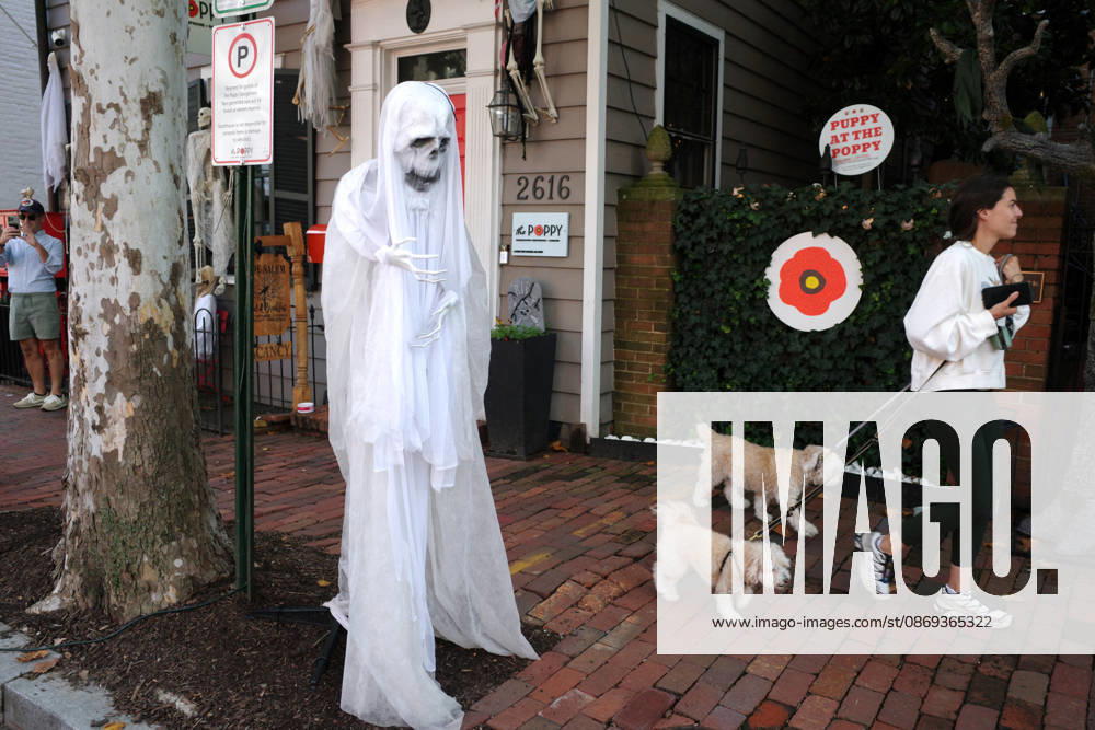 Halloween Decorations in Washington, DC Halloween themed decorations at a house downtown Washington, DC on October 13, 2026. Photo by Olivier Douliery ABACAPRESS.COM Washington Virginia United States