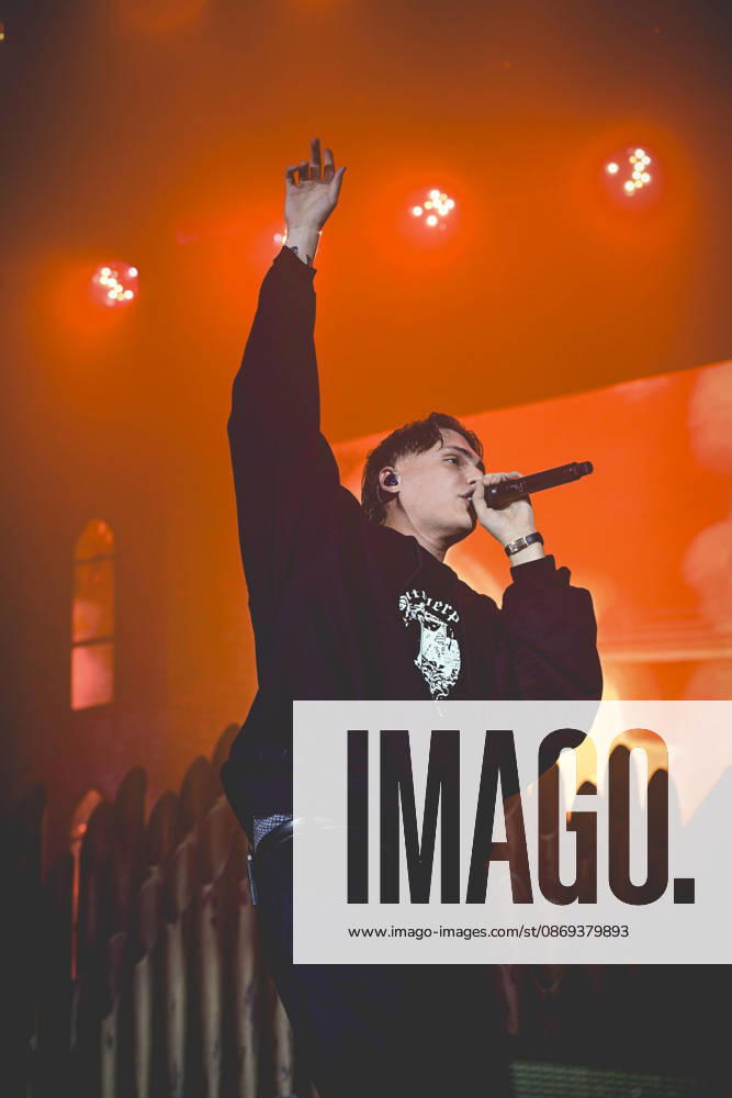 Francesco Stasi, better known as Kid Yugi, an Italian rapper performs live at PalaPartenope during his live tour 2026. Napoli Italy - ZUMAs197 20261013_aaa_s197_669