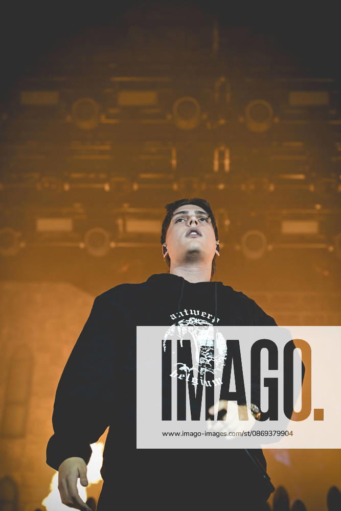 Francesco Stasi, better known as Kid Yugi, an Italian rapper performs live at PalaPartenope during his live tour 2026. Napoli Italy - ZUMAs197 20261013_aaa_s197_674