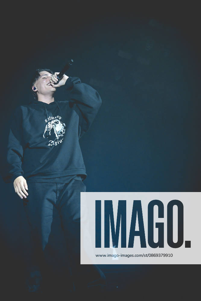 Francesco Stasi, better known as Kid Yugi, an Italian rapper performs live at PalaPartenope during his live tour 2026. Napoli Italy - ZUMAs197 20261013_aaa_s197_678