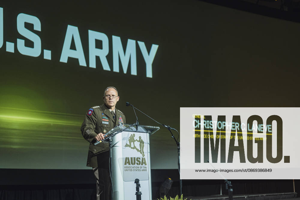 Army Vice Chief of Staff Gen. Christopher LaNeve addresses the Eisenhower Luncheon at AUSA 2026 WASHINGTON, DC, OCTOBER 13: Gen. Christopher C. LaNeve, the 48th Vice Chief of Staff of the U.S. Army, speaks during the Dwight D. Eisenhower Luncheon at the Association of the United States Army (AUSA) 2026 Annual Meeting and Exposition at the Walter E. Washington Convention Center on October 13, 2026 in Washington, DC., Credit:Oliver Ehmig Velez Oliver Ehmig Avalon