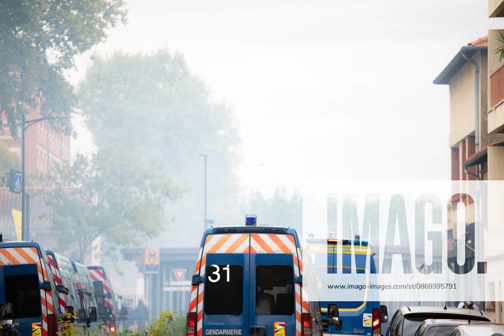 Student Protesters Clash With CRS In Toulouse - France Gendarmerie vehicles are seen amid a cloud of tear gas during a student protest in Toulouse, France on October 13, 2026. Photo by Nathan Barange ABACAPRESS.COM Toulouse HAUTE-GARONNE France