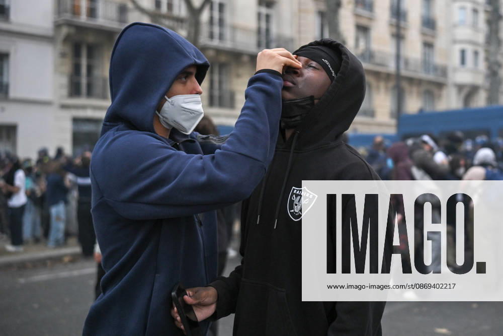 High school and autonomous protesters clash with riot police in Paris, October 13, 2026. - 13 10 2026 - France Ile-de-France (region) Paris - JulienxMattiax Pictorium LePictorium_0343246