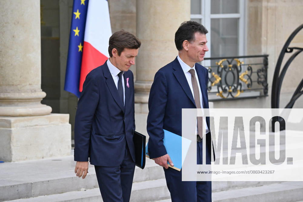 Weekly Cabinet Meeting at the Elysee Palace French Minister of Education Edouard Geffray and French Minister of Higher Education, Research and Space Philippe Baptiste leaves after the weekly cabinet meeting (Conseil des ministres) at the Elysee Palace in Paris, France, on October 14, 2026. Photo by Tomas Stevens ABACAPRESS.COM Paris France