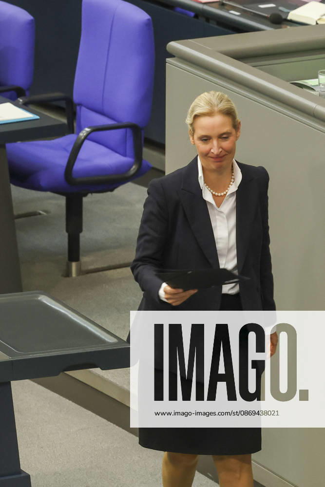 Alice Weidel bei der Sitzung im Deutschen Bundestag am 14.10.2026 in Berlin Bundeskanzler Merz bei Regierungserklärung m Deutschen Bundestag