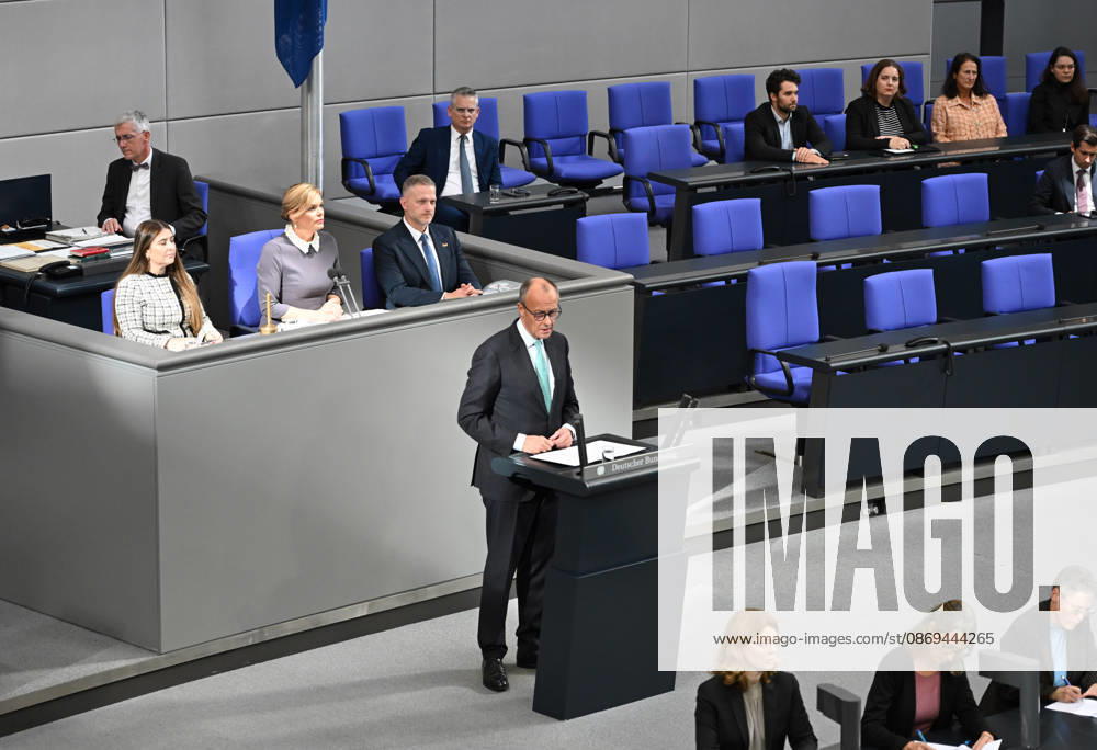 German Chancellor Friedrich Merz delivers government statement in Berlin ahead of EU Summit BERLIN, GERMANY – OCTOBER 14: German Chancellor Friedrich Merz delivers a government statement ahead of the upcoming meeting of the European Council in the Bundestag in Berlin, Germany, on October 14, 2026. Volodymyr Sindieiev Anadolu Berlin Germany. Editorial use only. Please get in touch for any other usage.