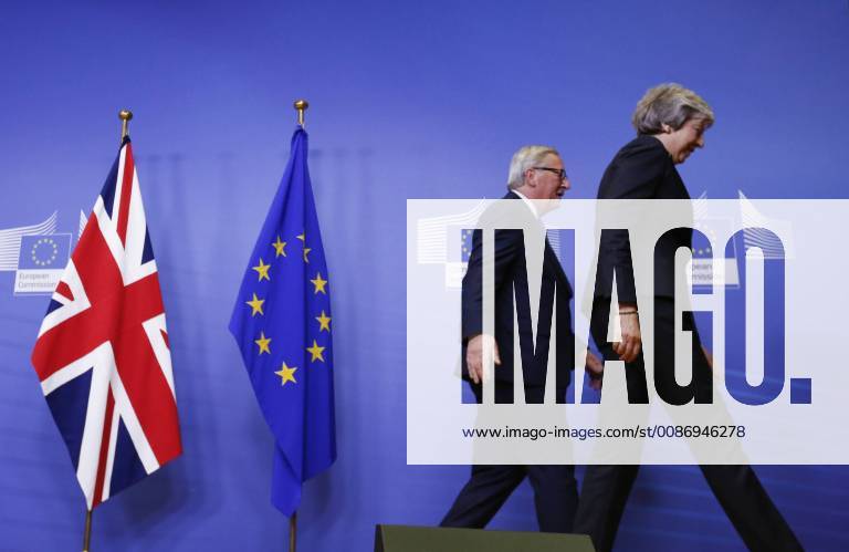 (181121) -- BRUSSELS, Nov. 21, 2018 -- European Commission President Jean-Claude Juncker (L) walks with British Prime Minister Theresa May during their meeting in Brussels, Belgium, on Nov. 21, 2018. ) BELGIUM-BRUSSELS-EUROPEAN COMMISSION-PRESIDENT-UK-PM-MEETING YexPingfan