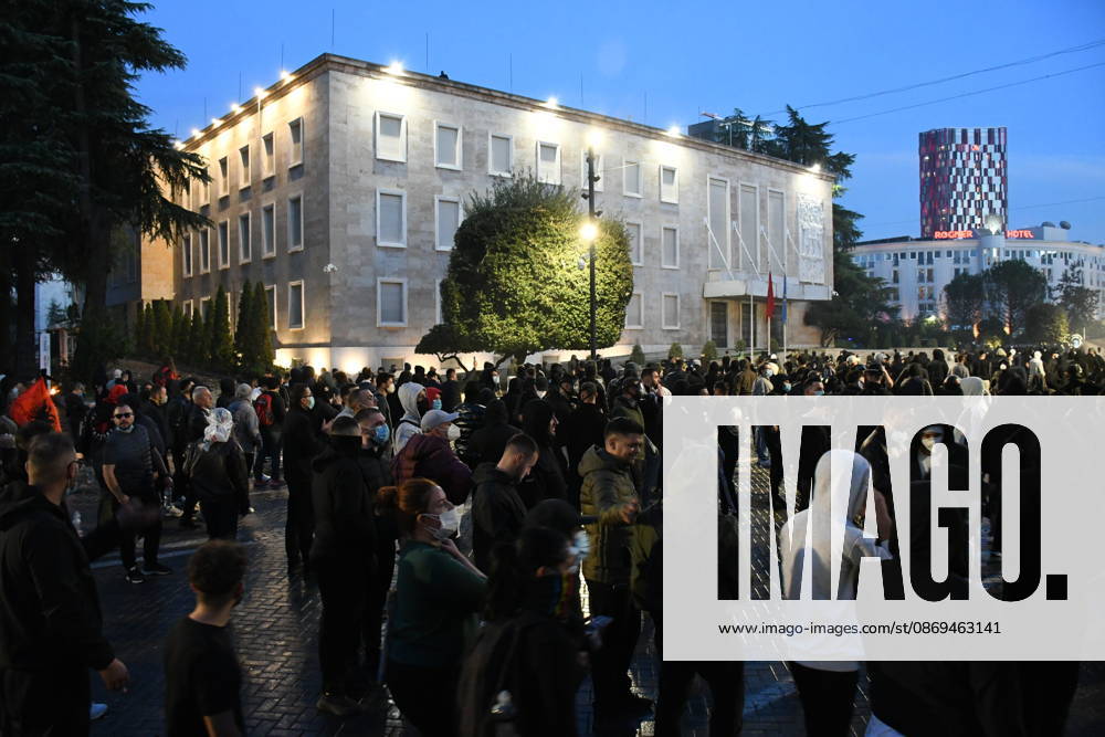 Student protest turns violent outside Education Ministry in Tirana TIRANA, ALBANIA - OCTOBER 14: Demonstrators gather outside Albania s Education Ministry during a protest demanding better university conditions, on October 14, 2026 in Tirana, Albania. Students and other participants threw Molotov cocktails and stones at the ministry building and security forces, while some trash containers were set on fire. Police used water cannon and tear gas to disperse the crowd, and several protesters were injured during the clashes. Olsi Shehu Anadolu Tirana Albania. Editorial use only. Please get in touch for any other usage.