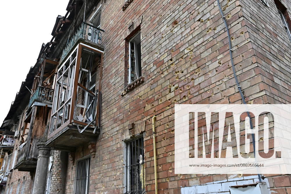 Aftermath Of A Russian Drone Attack In Kyiv, 15 Oct 2026 The damaged facade of a residential building following a strike by a Russian Geran-5 drone during Russia s attack on Ukraine in Kyiv, Ukraine, on October 15, 2026. Kyiv Ukraine